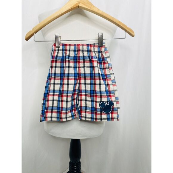 Disney Boy’s Shorts Multicolor Plaid Mickey Mouse Infant Size 24 Month's - Picture 2 of 6